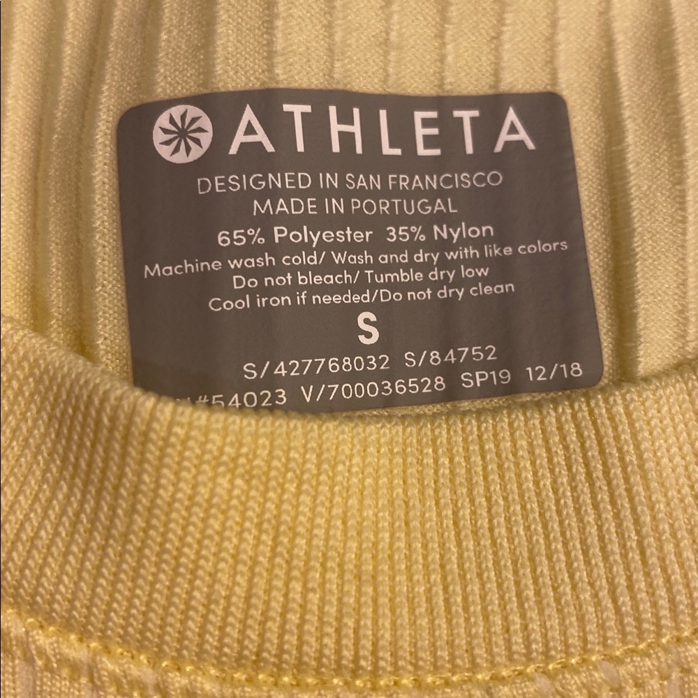 Athleta Sunny Yellow Ribbed Tee - Picture 2 of 9